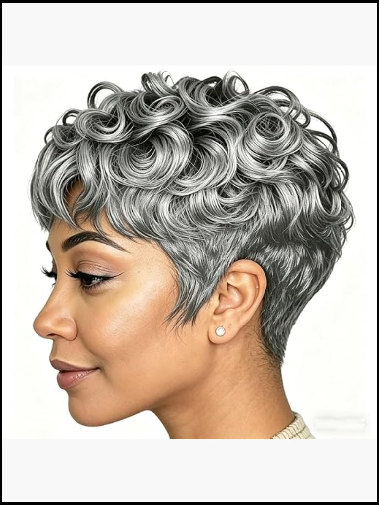 Short Pixie Cut Wig Synthetic Curly Layered Wigs For Women Daily Party